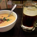 Dark beer homebrew cheese soup