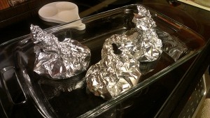 DIY baked chicken  foil packets
